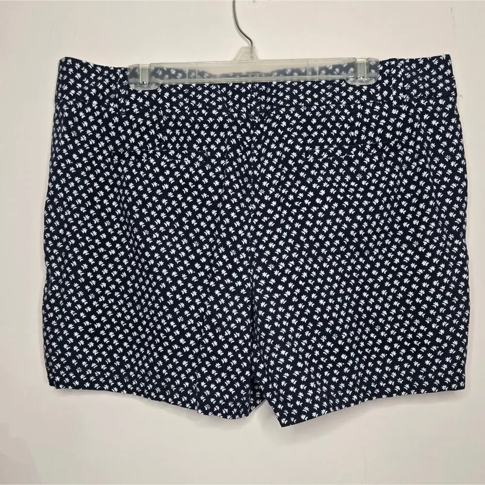 LOFT Womens 6in Short Navy Blue and White Floral Shorts Size 16